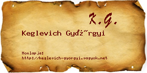 Keglevich Györgyi névjegykártya